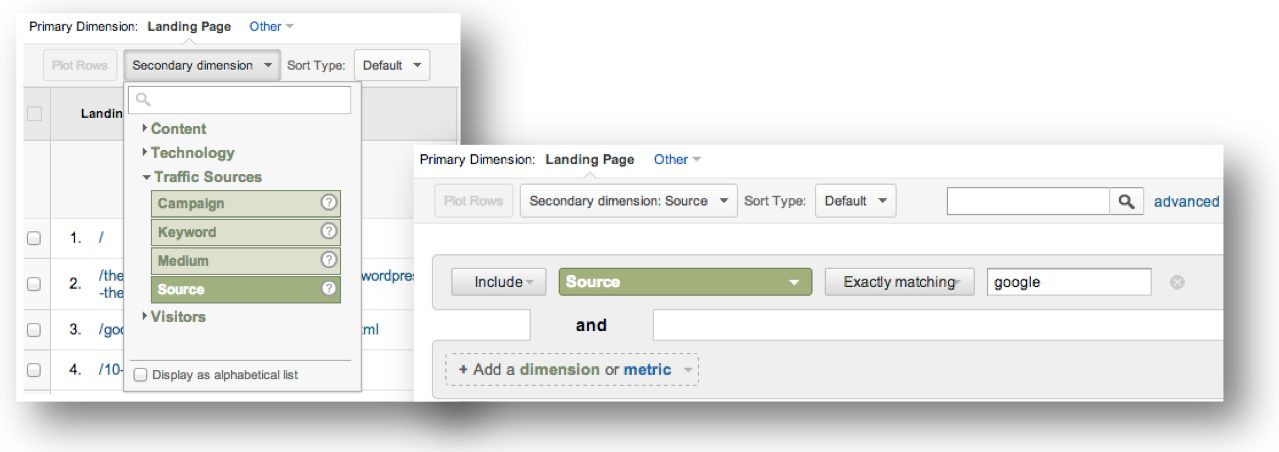 Google Analytics - Landing Page