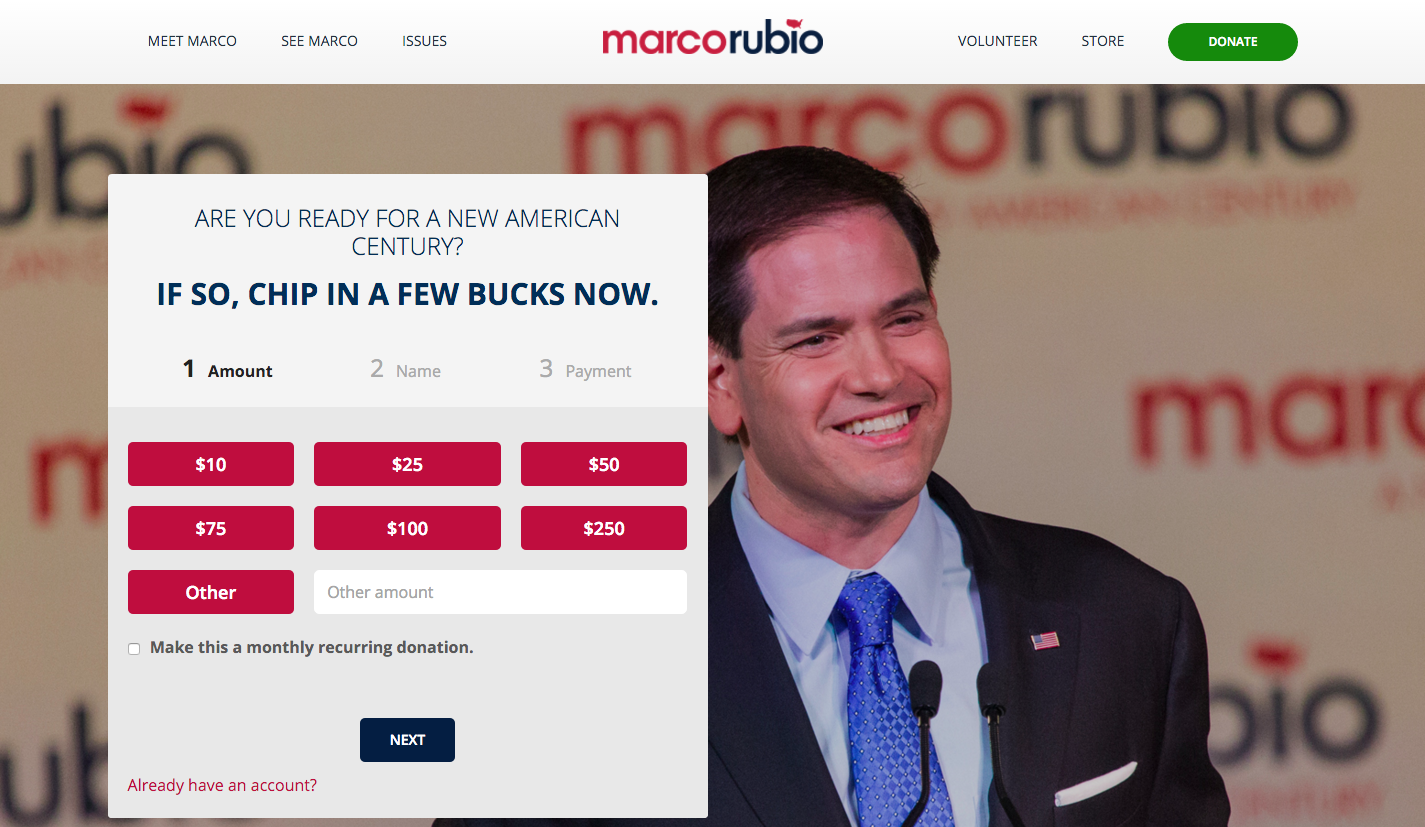 rubio donate