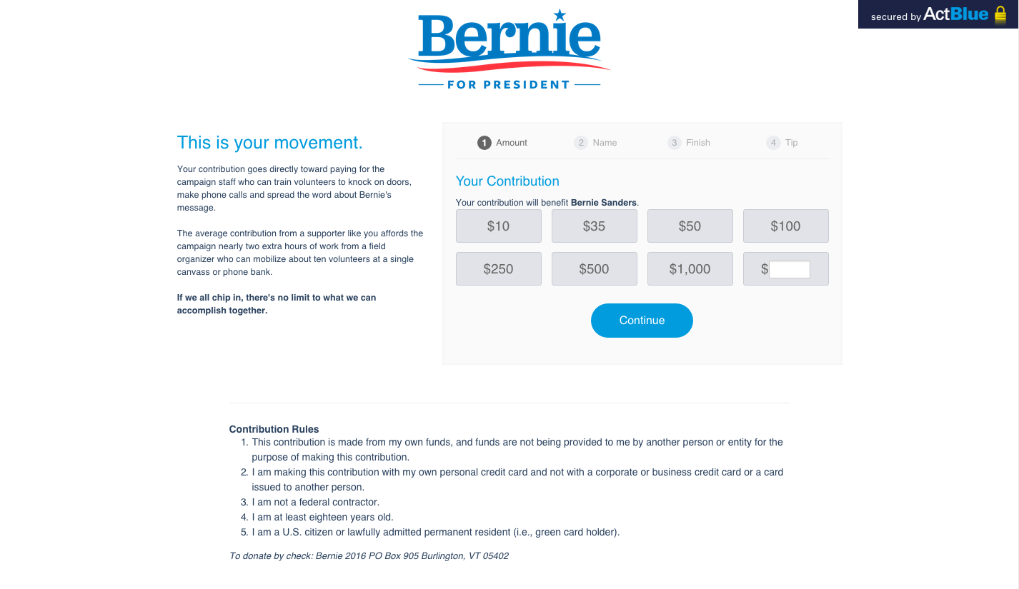 sanders donate