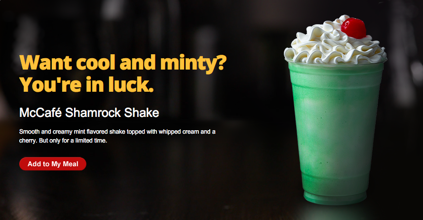 mccafe shamrock shake