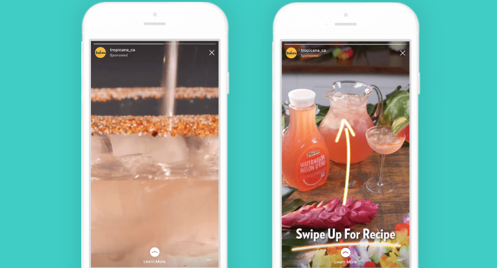 Tropicana social media stories campaign