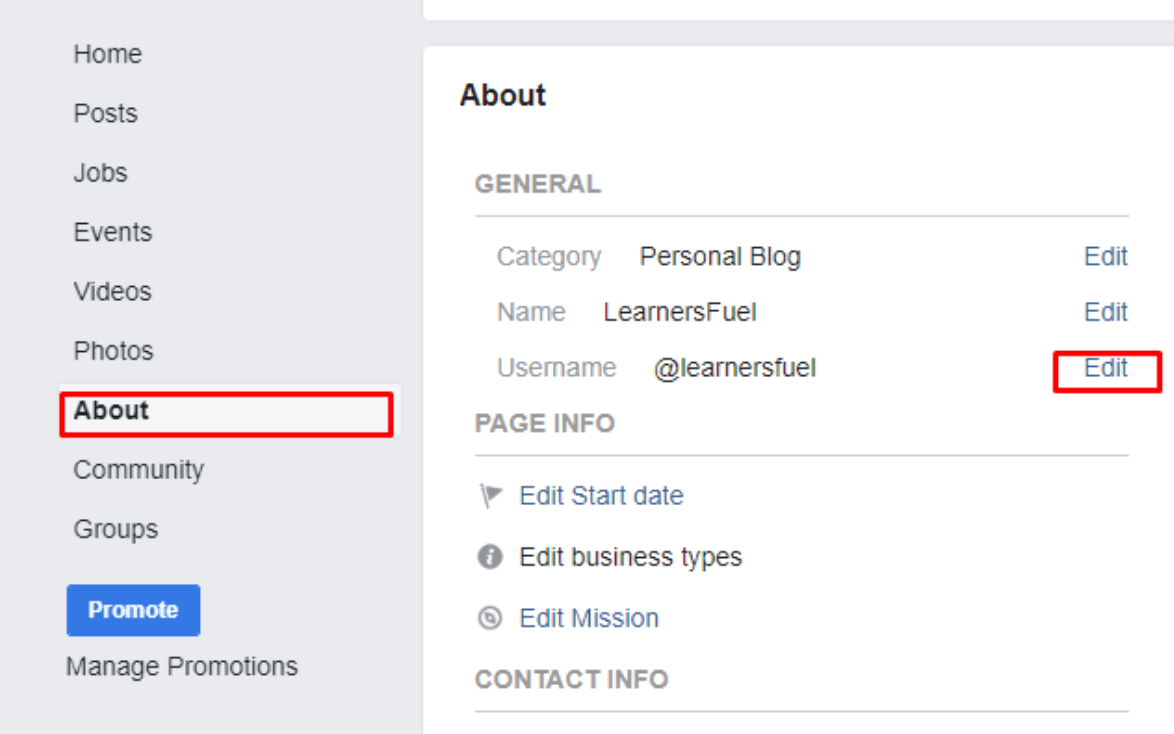 Create a Username for Your Business Page