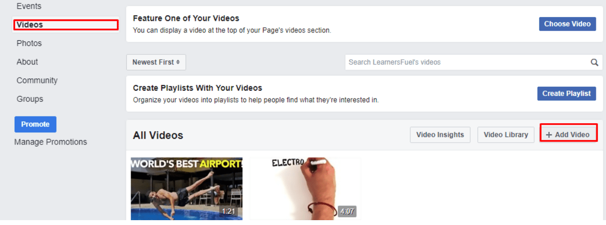 option videos facebook