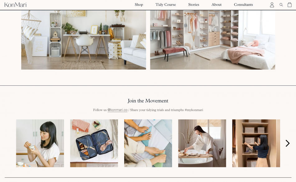 Marie kondo Landing page